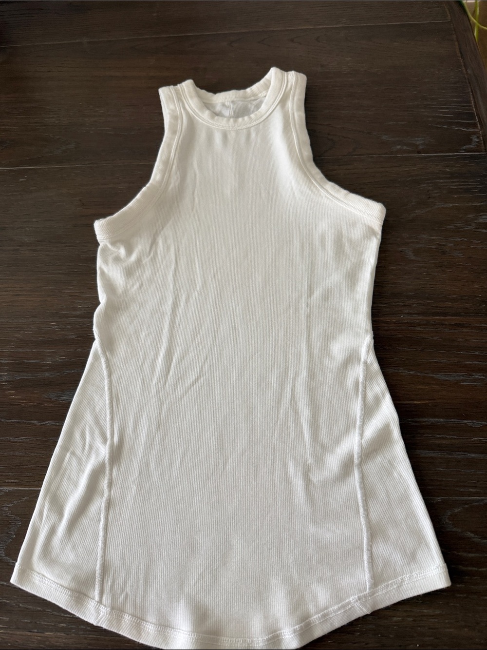 lululemon athletica White Ribbed High-Neck Tank